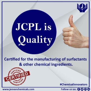 Jeevan chemicals provide a range of surfactants and speciality ingredients. 🧪 

Certified with the standard accreditation which provides quality products. 💯

🌐 To join hands visit the link in bio!
OR
📞 Contact- +91 22 28990487/1597

#jeevanchemicals #quality #surfactants #chemical #chemicalguys #certified #chemicalinnovators #innovation #agrochemicals #polymeradditives #distributor #jcpl