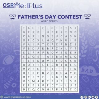 🚨#Giveaway Alert !!! 🚨

Father’s Day is just around the corner and so is our #contest for you and your #FATHER.

WORD EXPLORER🔍

Hunt the hidden words 🧐 related to a father from this #WordSearch and get a chance to #win.🎁
Don’t forget to look in all directions.⬆️↗️➡️↘️⬇️

✨𝐅𝐨𝐥𝐥𝐨𝐰 𝐭𝐡𝐞𝐬𝐞 𝐞𝐚𝐬𝐲 𝐬𝐭𝐞𝐩𝐬 𝐭𝐨 𝐰𝐢𝐧✨
𝟏. Like the post & follow us on Instagram, Facebook, Pinterest & Twitter.
𝟐. Find the maximum words from the word search and comment below.
𝟑. Tag minimum 3 friends and ask them to follow/participate.
𝟒. Share this contest post in your story and don’t forget to tag @osrmedplus

#osrmedplus #contestalert #fathersdaycontest #contest2022 #giveawayalert #fathersday2022 #prizes #fatherlove #contestalertindia #india #wordsearch #puzzle #crossword #giveawayindia #happyfathersday